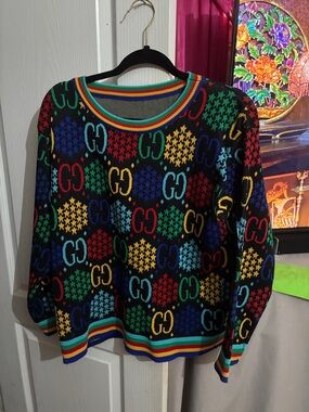 Multicolor Patterned Women's Sweater - Crewneck